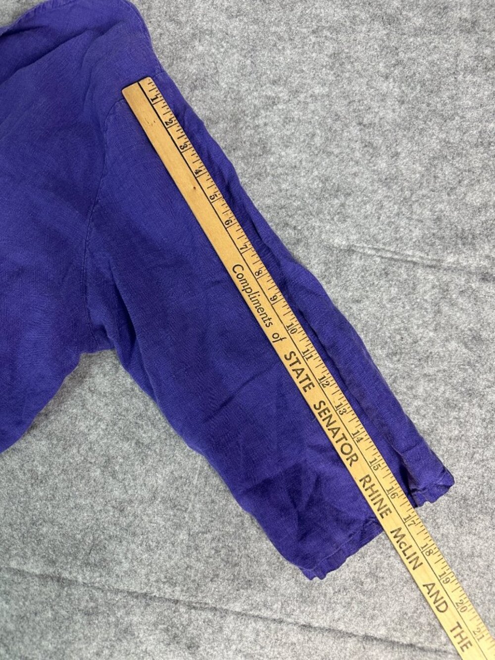 Bryn Walker 100% Linen Purple Ruffle Hem Tunic Dress Large Lagenlook - Picture 16 of 16